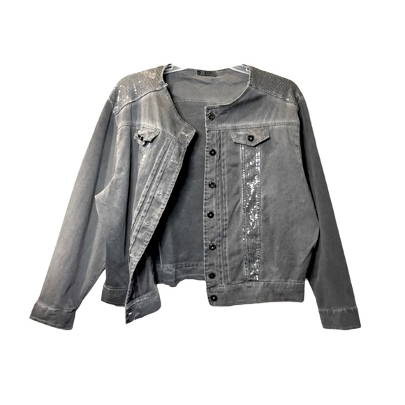 LA BASS Sequined Denim Jackets - Picture 1 of 15